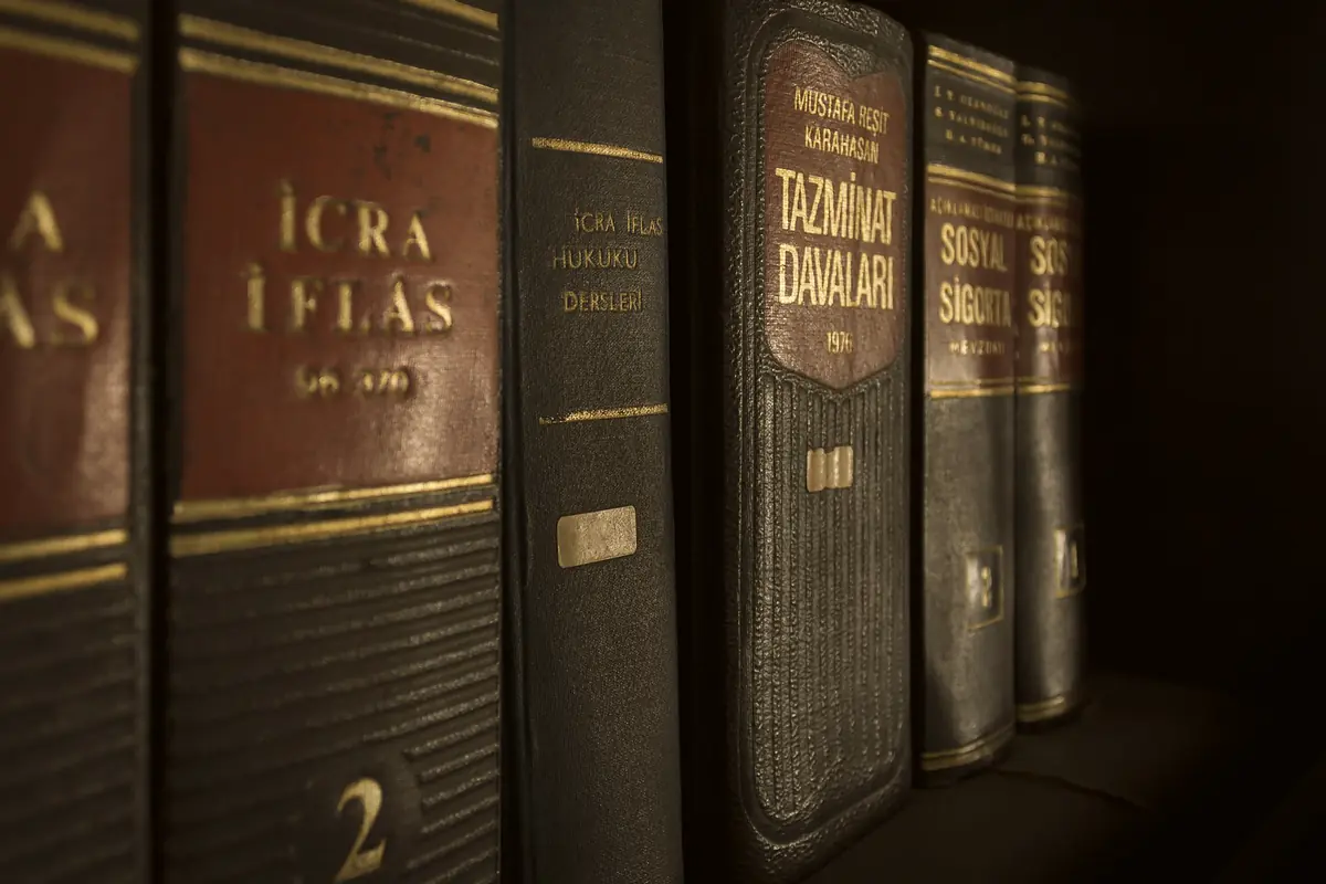 Bound legal volumes shelved side by side, seen along their lettered spines.